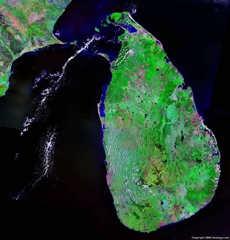 Sri Lanka Map and Satellite Image