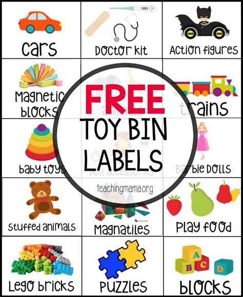 Free Toy Bin Labels