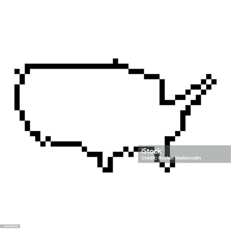 Pixel Map Of Usa Vector Illustration Stock Illustration - Download ...