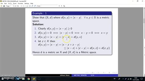 EXAMPLE OF METRIC SPACE - YouTube