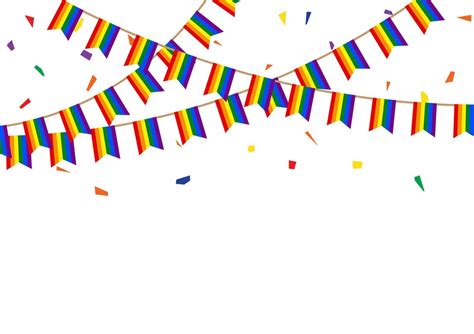 Rainbow bunting flags isolated on white background 7076820 Vector Art ...