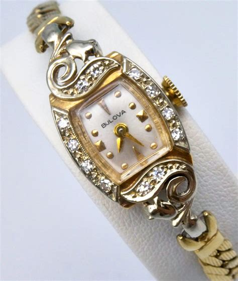 1950’s Bulova Ladies Vintage Watch with Diamond Accents | Diamond Watch ...