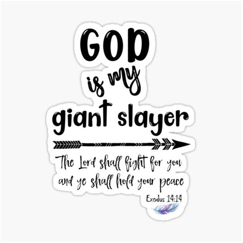 "God is my Giant Slayer Quote with Scripture" Sticker for Sale by motivateme | Redbubble