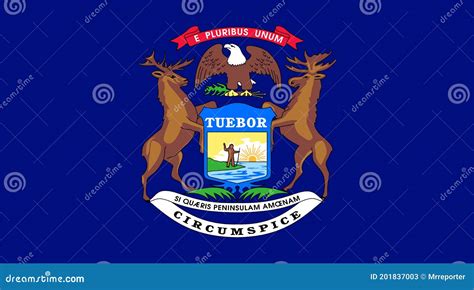 Michigan stock vector. Illustration of flag, flags, elements - 201837003