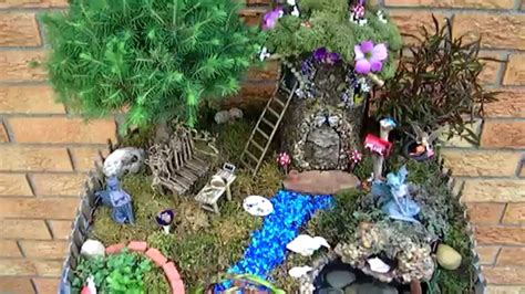 Fairy Garden with Pond and Waterfall 2014 Miniature Fairies - YouTube