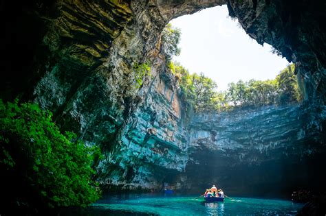 The Magnificent Lake in Melissani Cave: A unique geological phenomenon located in Kefalonia (19 ...