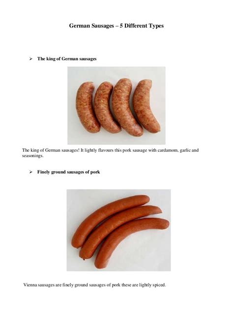 German sausages – 5 different types