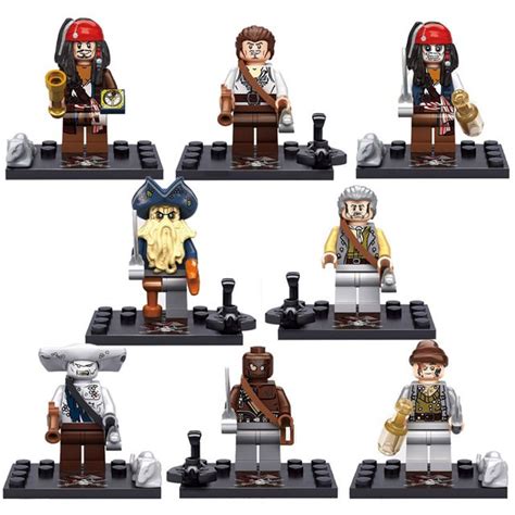 8pcs new Pirates of the Caribbean davy jones lego minifigure toys