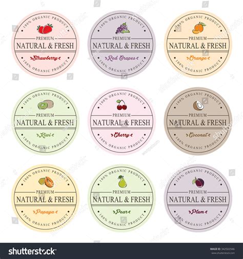 Labels Fruit Set On White Background Stock Vector (Royalty Free) 342502946 | Shutterstock