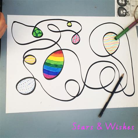 Stars and Wishes: Easy Art Activity: Squiggle Line Drawings