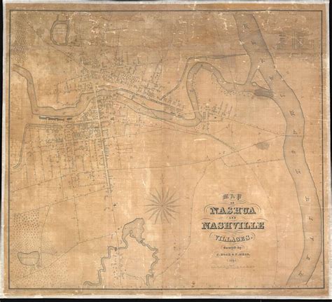 Map of Nashua and Nashville Villages.: Geographicus Rare Antique Maps