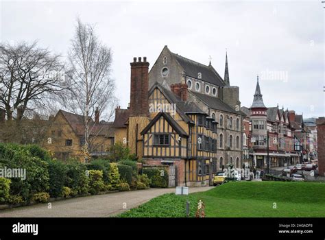 Historic buildings of Shrewsbury Town Centre Stock Photo - Alamy