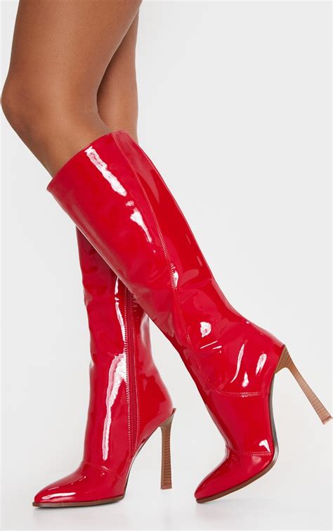 Red Faux Suede Ankle Boots | PrettyLittleThing USA