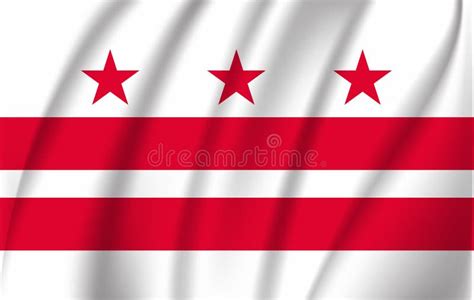 Waving Flag of District of Columbia Stock Illustration - Illustration of celebration, ensign ...