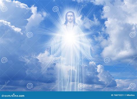 Jesus Christ in Heaven Religion Concept Stock Image - Image of shiny ...