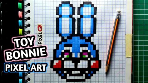 Como Dibujar A TOY BONNie (pixel art FNAF) | paso a paso FACIL | TUTORIAL how to draw toy bonnie ...