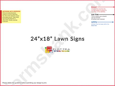 24'' X 18'' Lawn Signs Template printable pdf download