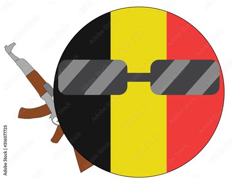 Cool Belgium flag emoji. Round Belgian flag emoticon wearing sunglasses ...