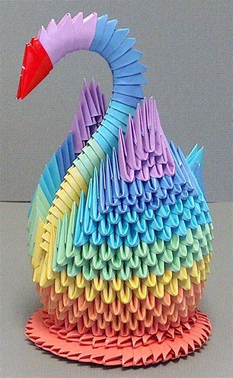 3D Origami: Swan | Origami paper art, Origami swan, Origami easy