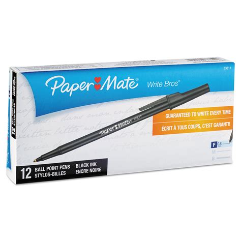 Paper Mate Write Bros Stick Ballpoint Pen, Black Ink, 0.8mm, Dozen - Walmart.com