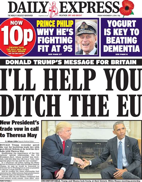 Friday's Daily Express: "I'll help you ditch the EU" tomorrowspaperstoday bbcpapers (via ...