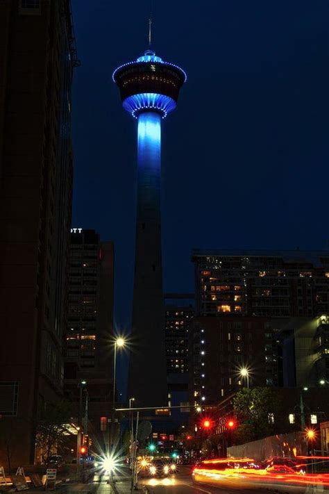 Calgary Tower at Night Art Print by Catherine Reading | Cityscape photography, Night art, Tower