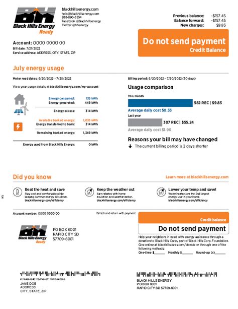 How to read your solar bill | Black Hills Energy