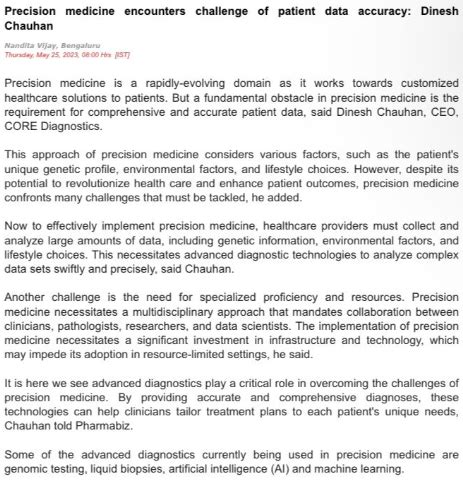 Precision Medicine Challenges in India