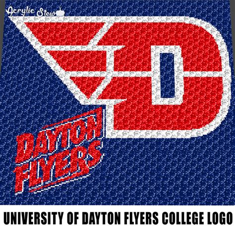 University Of Dayton Flyers Logo Dayton Ohio College Logo crochet grap – Acrylic Stew