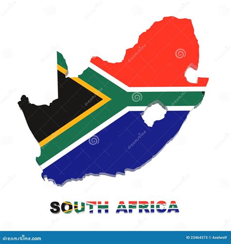 South Africa, Map With Flag, With Clipping Path Stock Photos - Image: 23464373