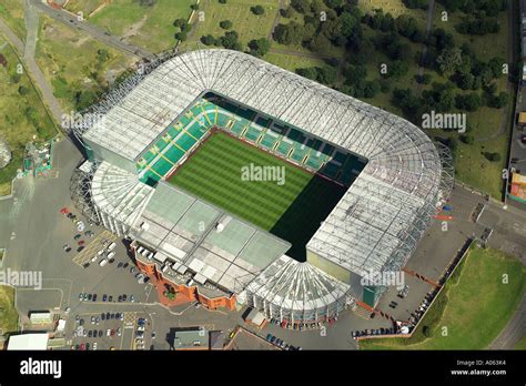 Aerial view of Celtic Football Club, also known as the Parkhead Stadium ...