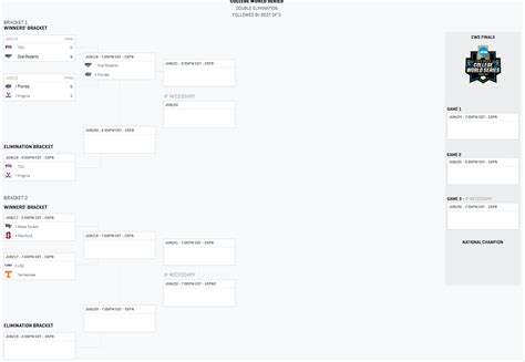 College World Series 2024 Bracket - Binny Cheslie