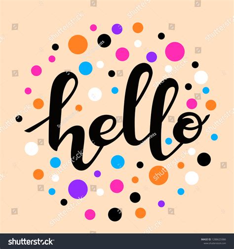 Hand Written Vector Hello Text Cute Stock Vector (Royalty Free ...