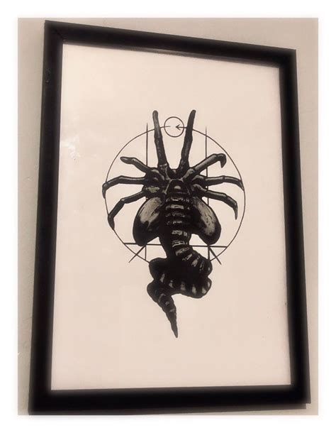 Facehugger Xenomorph Alien Geometric Art Horror Prints | Etsy