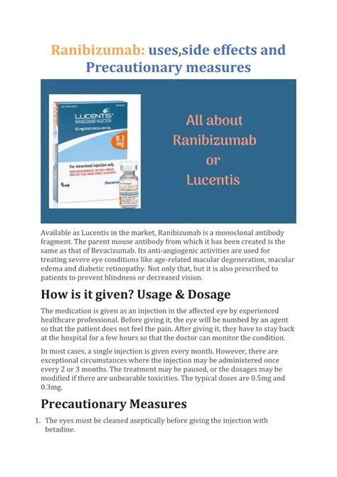 PPT - Ranibizumab: uses,side effects and Precautionary measures ...