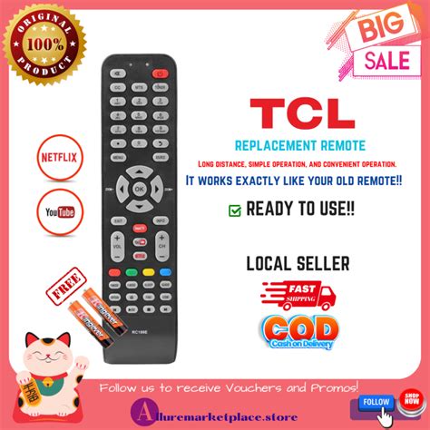 TCL Smart TV Remote Control 06-519W49-C005X for TCL with free battery ...