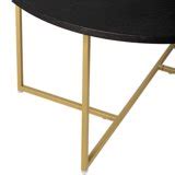 Adore Decor Ines Round Coffee Table with Metal Legs, Noir Black ...