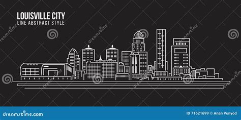 Cityscape Building Line Art Vector Illustration Design - Louisville ...