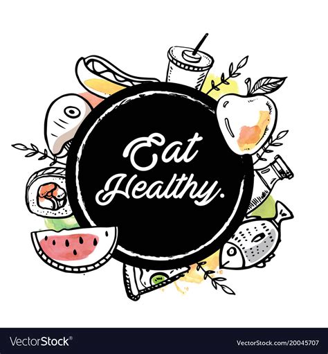 Eat healthy circle food background image Vector Image