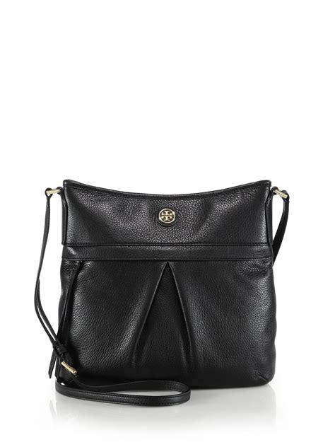 Tory Burch Pebbled Leather Swingpack Crossbody Bag in Black | Lyst