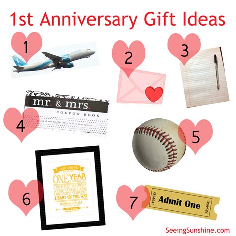 First Anniversary Gift Ideas - Seeing Sunshine