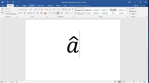 How to put a hat over any letter or character in Word - YouTube