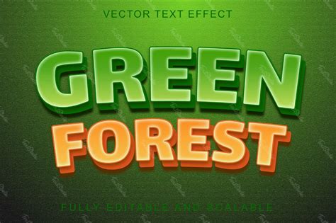 Green Forest Arched 3D Font Style Effect | Free Vector File