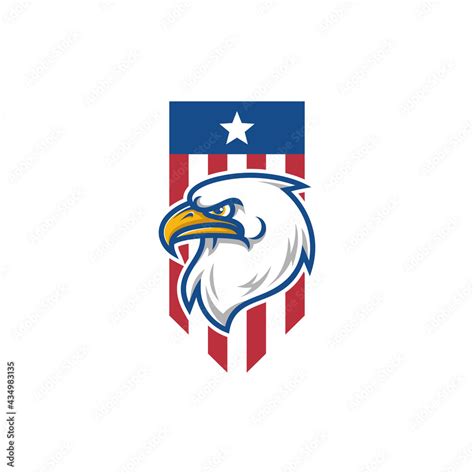 Eagle Flag American Mascot Logo Design Stock Vector | Adobe Stock