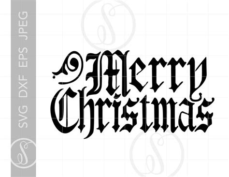 Merry Christmas SVG Vector Merry Christmas Silhouette Cut File Vintage Merry Christmas Svg Jpg ...