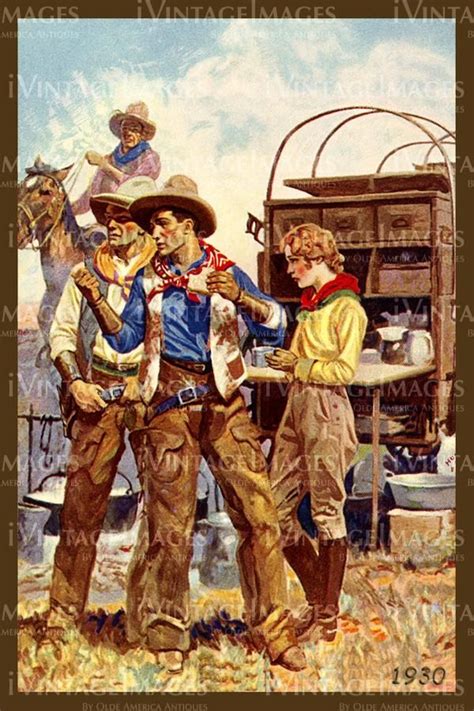 1930 Cowboy - 01 | Cowboy artists, Cowboy art, West art