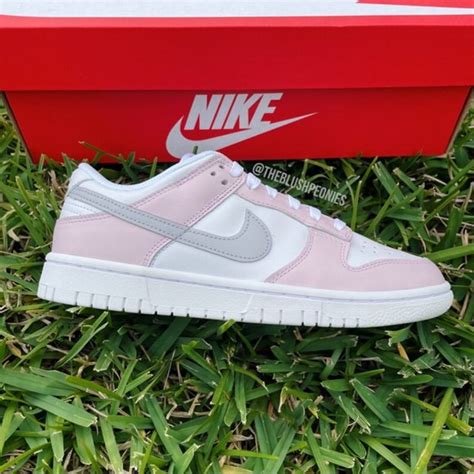 Custom Painted Nike Dunk Low light Pink With Gray Swoosh - Etsy