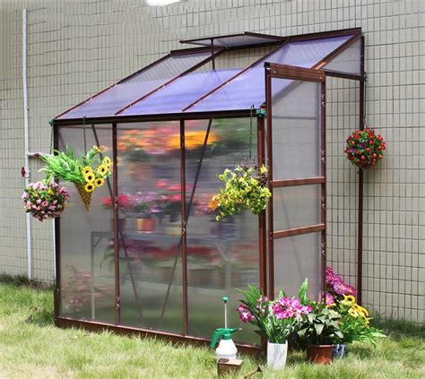 Lean To Greenhouse With Polycarbonate Sheet And Aluminium Frame Hx74513g - Buy Lean To ...