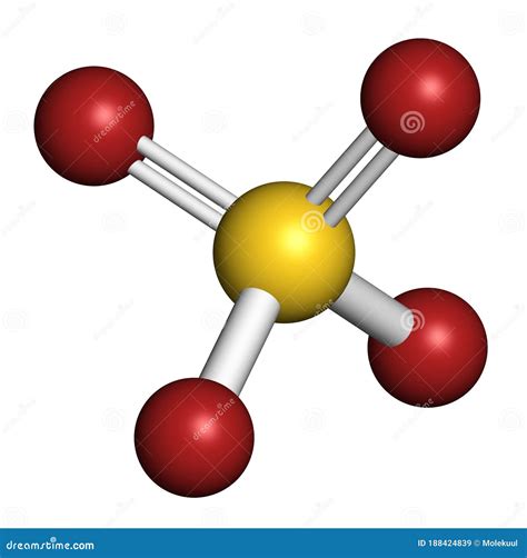 Sulfate Anion, Chemical Structure. 3D Rendering Stock Illustration ...