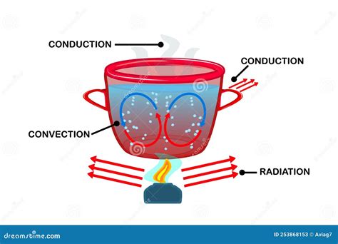 Convection Is The Heat Transfer Within Fluids Cartoon Vector ...